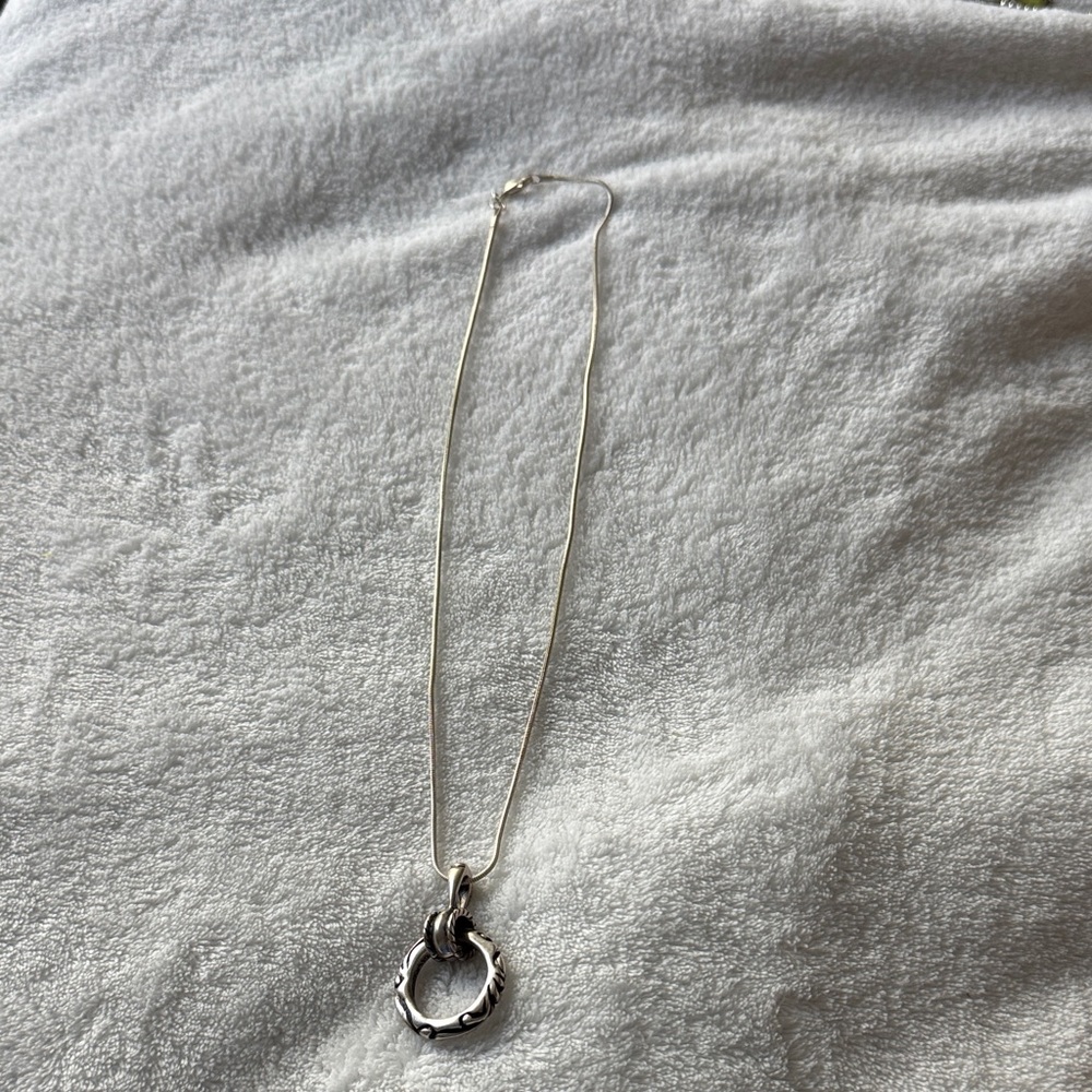 Elegant Silver Necklace with Circular Pendant Sterling